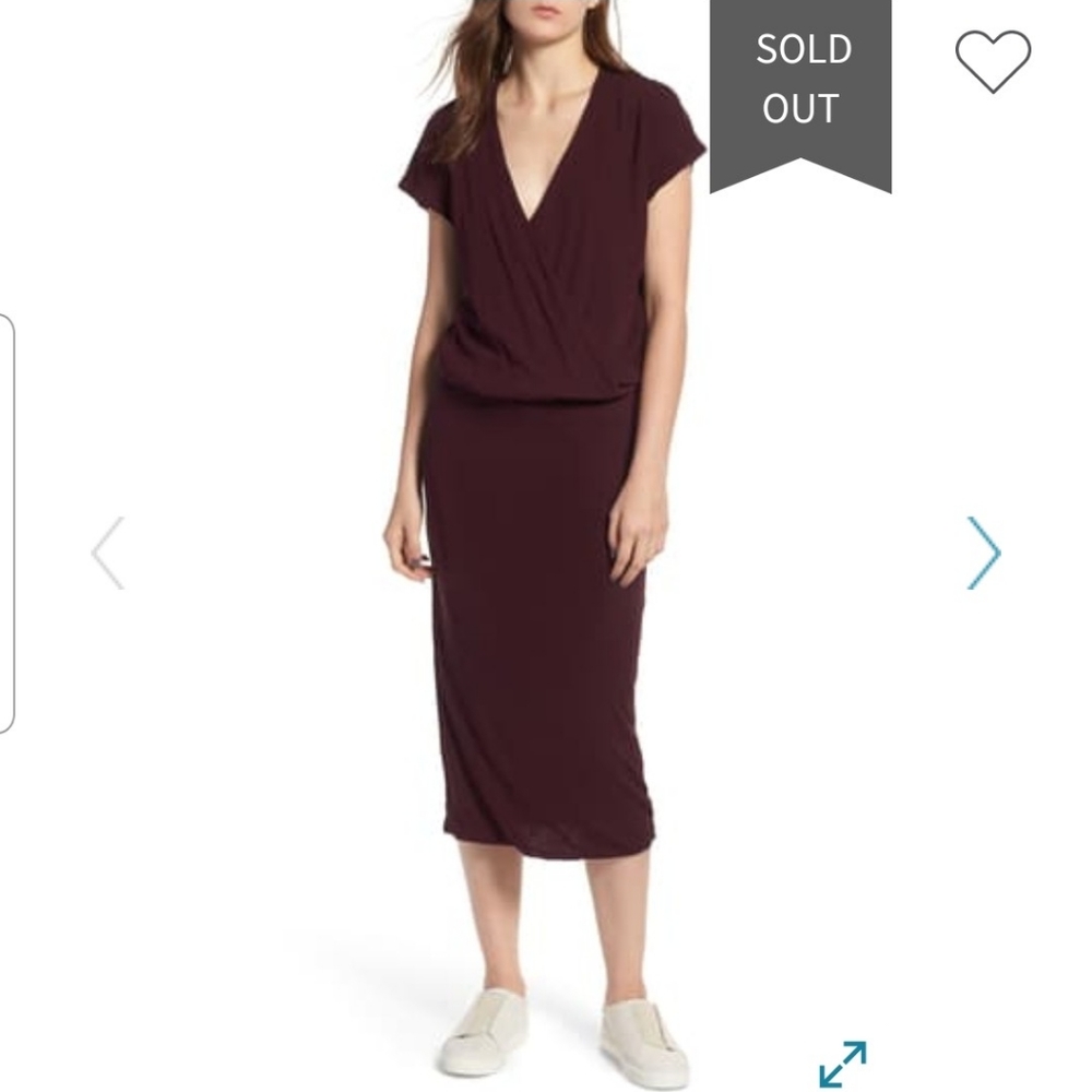 Standard James Perse Surplice Jersey Blouson Dress